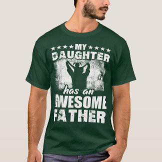 T-shirt Cadeau Mens Pour Fête des pères Tee Ma Fille A Awe