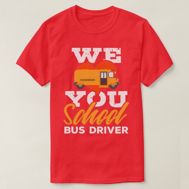 T-shirt Cadeau mignon pour chauffeur de bus scolaire (Design devant)