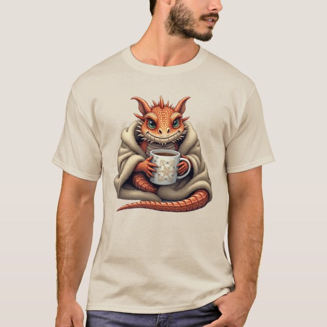 T-shirt Cadeau moche de dragon à coeur de Noël pour l'amou (Devant)
