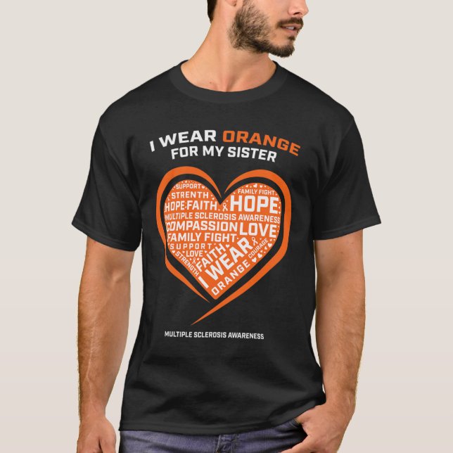 T-shirt Cadeau Ms Apparel Orange Soeur Multiple Sclérose A (Devant)