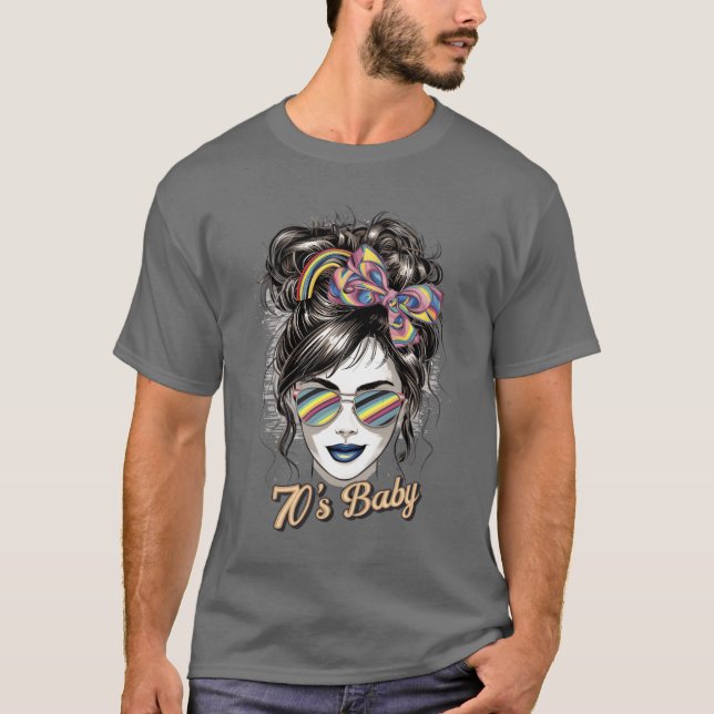 T-shirt Cadeau né dans les années 70 (Devant)