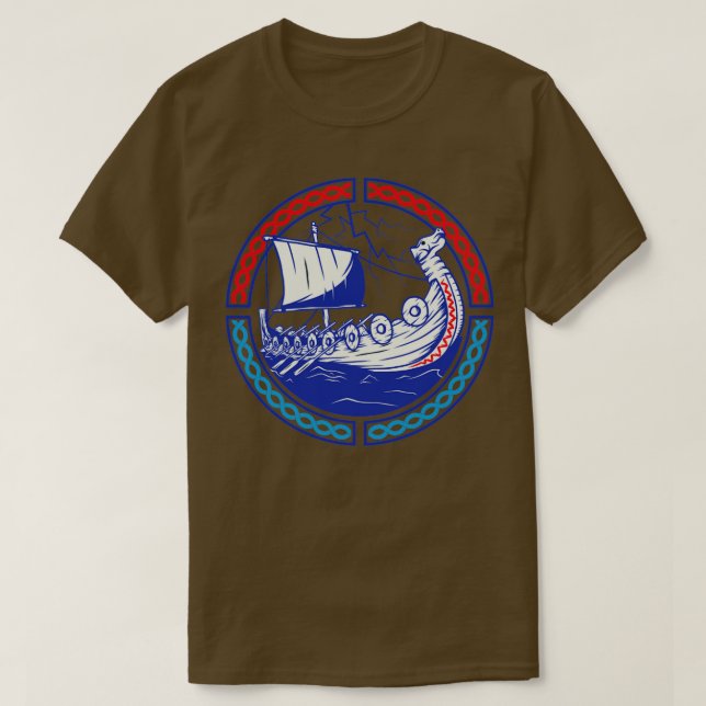 T-shirt Cadeau norvégien Viking Valhalla Norvège (Design devant)