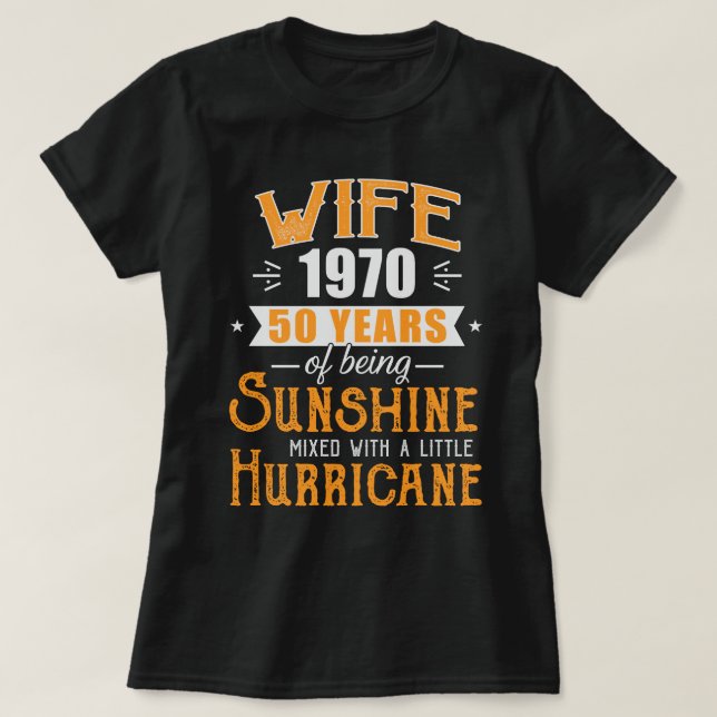 T-shirt Cadeau offert par la femme en 1970, 50 ans d'Maria (Design devant)