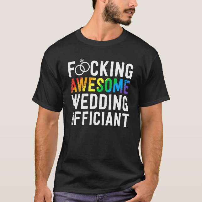 T-shirt Cadeau Officiel mariage Awesome Lgbt Mariage Gay (Devant)