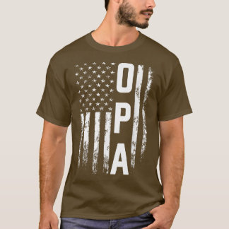 T-shirt Cadeau Opa America Drapeau Cadeau Cadeau Pour Homm