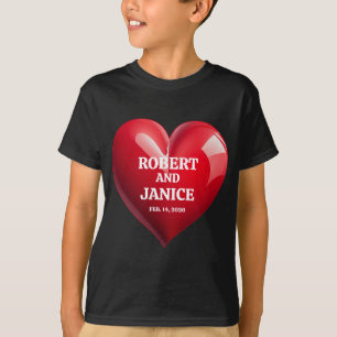 T-shirt Cadeau personnalisé de la Saint-Valentin cœur pers