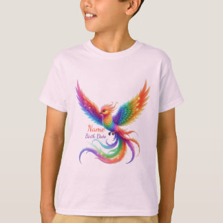 T-shirt Cadeau Personnalisé Phoenix Arc-en-ciel Nom Date d