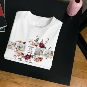 T-shirt Cadeau photo de collage moderne Fleurs de photos B