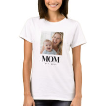 Cadeau photo de typographie noire MOM établie