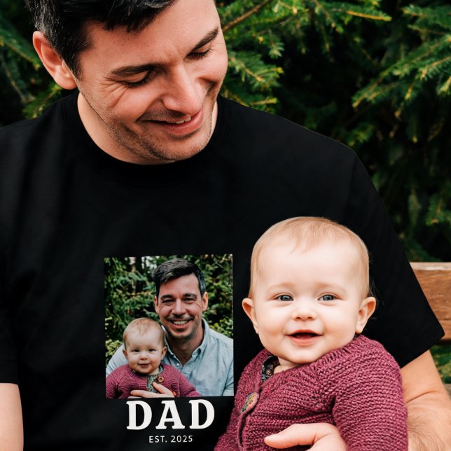 T-shirt Cadeau Photo Papa Créé  (Créateur téléchargé)
