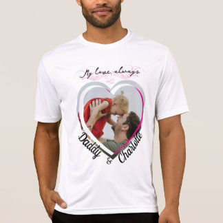 T-shirt Cadeau photo personnalisé en forme de coeur Papa &