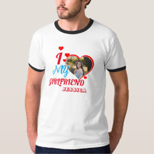 T-shirt Cadeau photo personnalisé : "J'aime ma petite amie