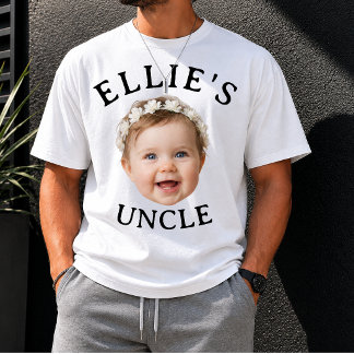 T-shirt Cadeau photo personnalisé Tonton visage de bébé