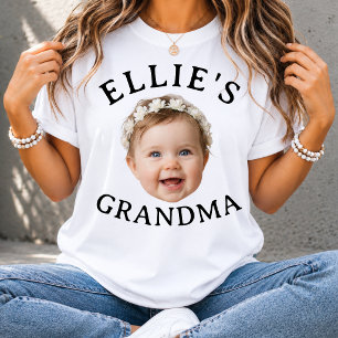 T-shirt Cadeau photo personnalisé visage de bébé grand-mèr
