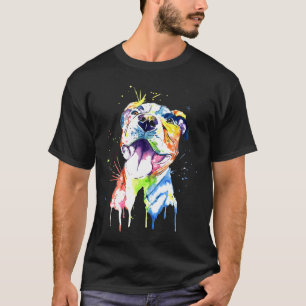 T-shirt Cadeau Pitbull Artistique Drôle Race de Chien Pitb