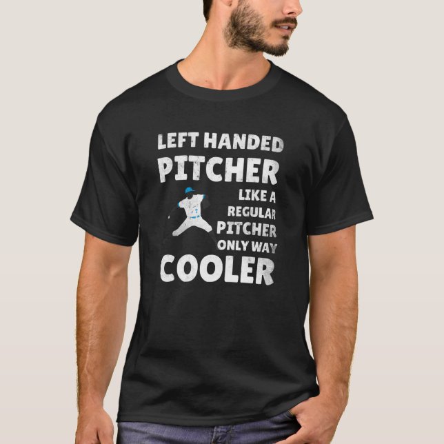T-shirt Cadeau Pitcher à main gauche| Lefcher Pitcher Base (Devant)