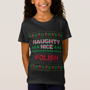 T-Shirt Cadeau polonais Nice Naughty Liste Polonaise Linge