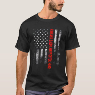 T-shirt Cadeau pompier   Héros pompier papa mari