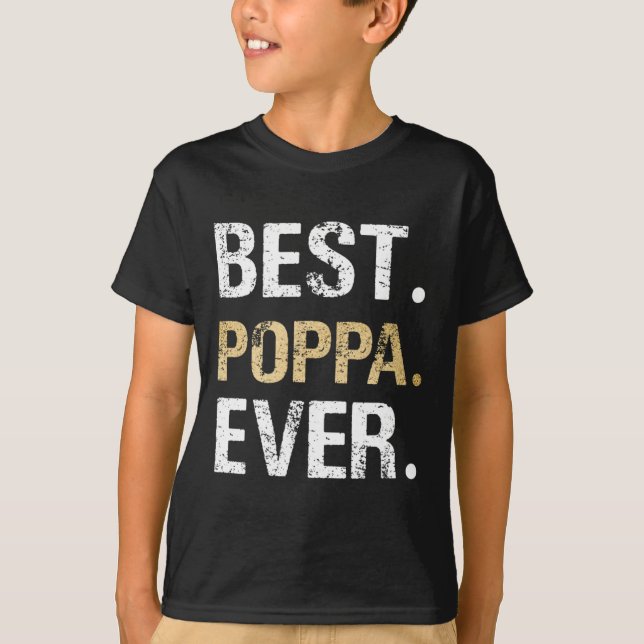 T-shirt Cadeau Poppa De Grandgirl Grandson Best Poppa (Devant)