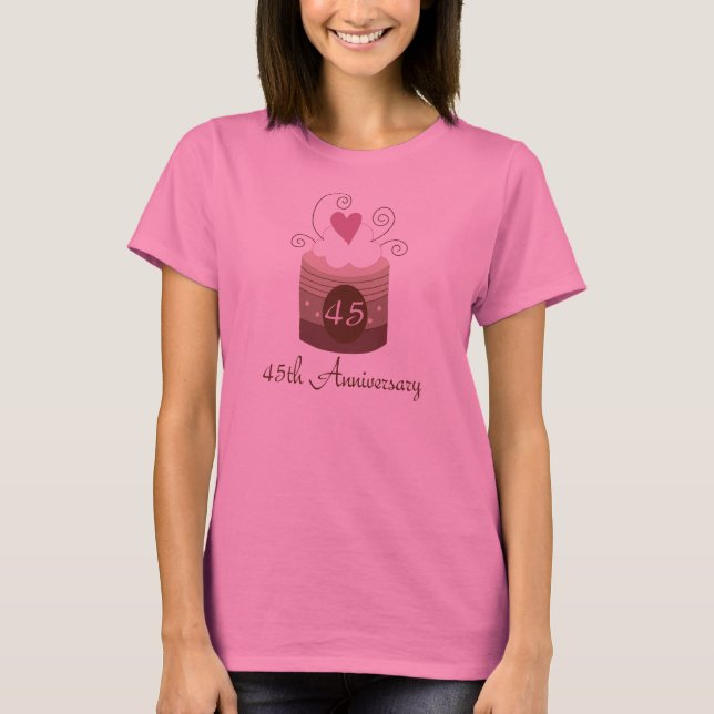 T-shirt Cadeau Pour 45ème Mariage Cute Cupcake (Devant)