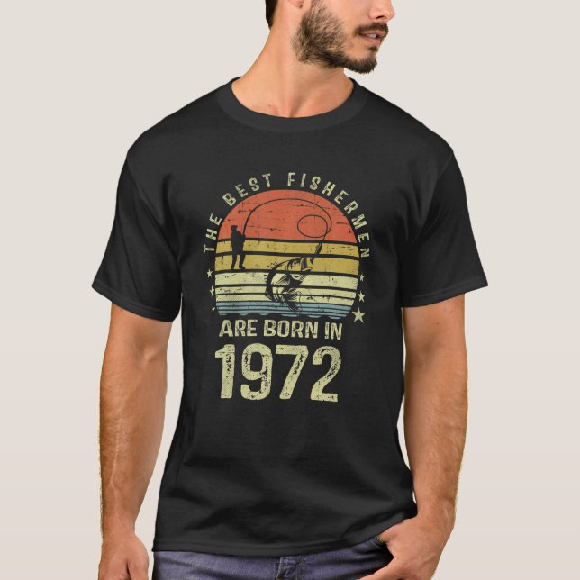 T-shirt Cadeau Pour 50 Ans : Pêcheur Pêcheur 1972 50E (Devant)