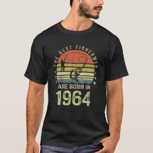 T-shirt Cadeau Pour 58 Ans : Pêcheur 1964 58E