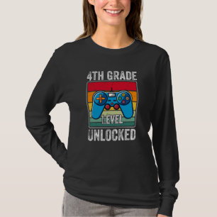 T-shirt Cadeau pour enfants : niveau quatrième débloqué je