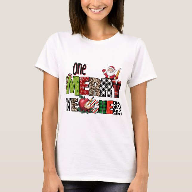 T-shirt Cadeau pour Enseignant | Un Enseignant Joyeux (Devant)