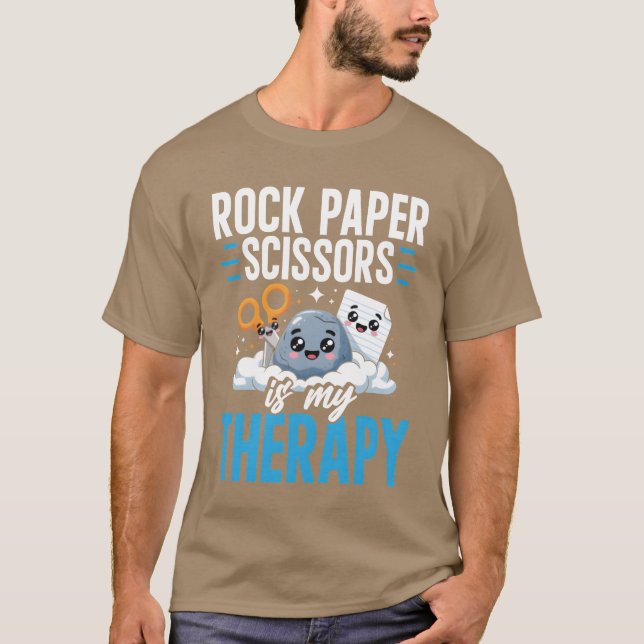T-shirt Cadeau pour fan de jeu Pierre Feuille Ciseaux (Devant)