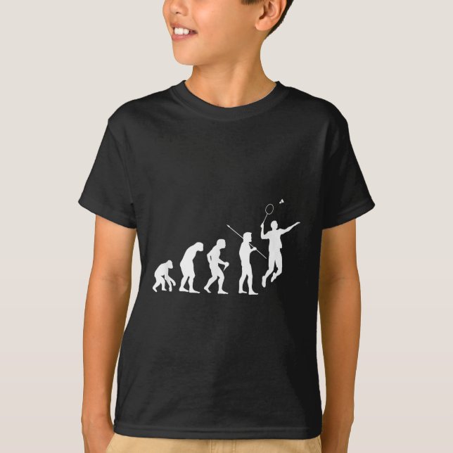T-shirt Cadeau pour joueur de badminton Évolution pour tou (Devant)