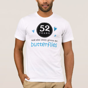 T-shirt Cadeau pour le cinquante-deuxième papillon