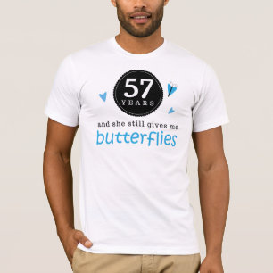 T-shirt Cadeau pour le cinquante-septième papillon