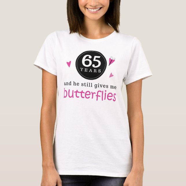 T-shirt Cadeau pour le papillon du 65e anniversaire du Mar (Devant)