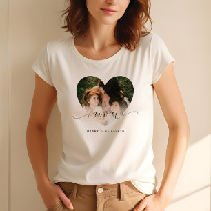 T-shirt Cadeau pour maman   Maman Black Script Custom Hear