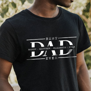 T-shirt Cadeau Pour Meilleur Père Jamais Des Noms Personna
