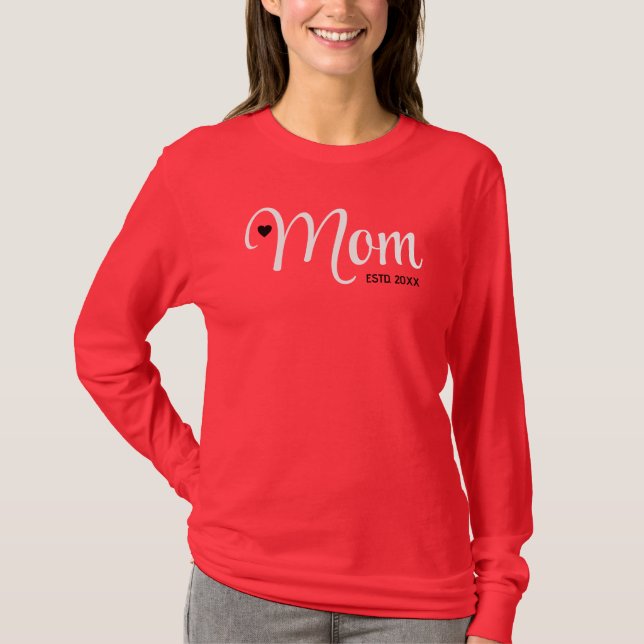 T-shirt Cadeau pour mères avec un script simple établi par (Devant)