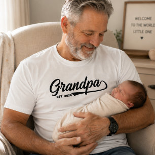 T-shirt Cadeau pour nouveau grand-père avec typographie ét