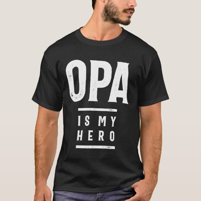 T-shirt Cadeau pour Opa | Opa est mon héros | Cadeau Opa (Devant)