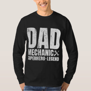 T-shirt Cadeau Pour Papa Mécanique De Fille - Famille Amus