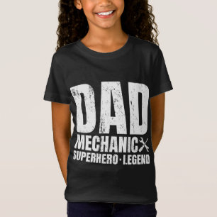 T-Shirt Cadeau Pour Papa Mécanique De Fille - Famille Amus