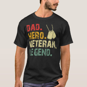T-shirt Cadeau pour papa rétro héros vétéran légende milit