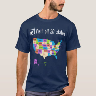 T-shirt Cadeau pour visiter les 50 États des États-Unis Li