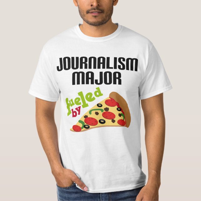 T-shirt Cadeau principal de journalisme (pizza) (Devant)