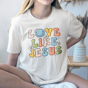 T-shirt Cadeau Religieux, Chemise Fleur, Amour Comme Jésus