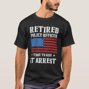 T-shirt Cadeau retiré drôle de patriote de policier