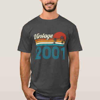 T-shirt Cadeau Rétro Anniversaire Vintage 2001 Vintage