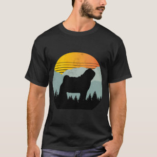 T-shirt Cadeau Rétro de Pug Chien de Soleil de Campagne Vi