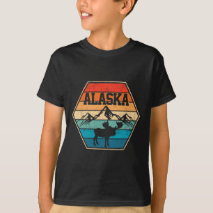 T-shirt Cadeau Rétro Vintage Randonnée Montagne Alaska Éta