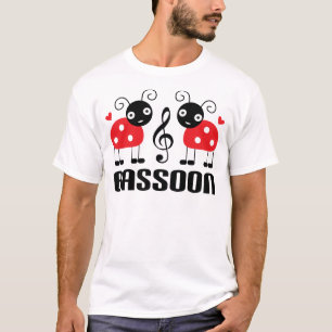 T-shirt Cadeau rouge de musicien de basson de coccinelle