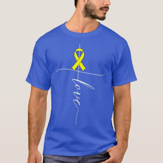 T-shirt Cadeau Ruban Jaune d'Amour de Sensibilisation au C